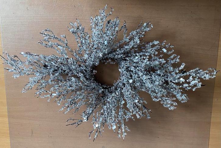Kandelaar Krans glassteentjes, Huis en Inrichting, Woonaccessoires | Kandelaars en Kaarsen, Zo goed als nieuw, Kandelaar, Minder dan 25 cm