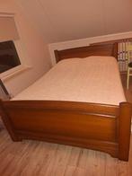 Donkerbruin ledikant 1.40 breed, Tweepersoons, Zo goed als nieuw, Hout, 140 cm