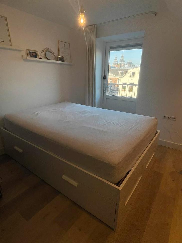 BRIMNES IKEA Bedframe 140x200 met opberglades, Huis en Inrichting, Slaapkamer | Bedden, Gebruikt, Tweepersoons, 140 cm, 200 cm