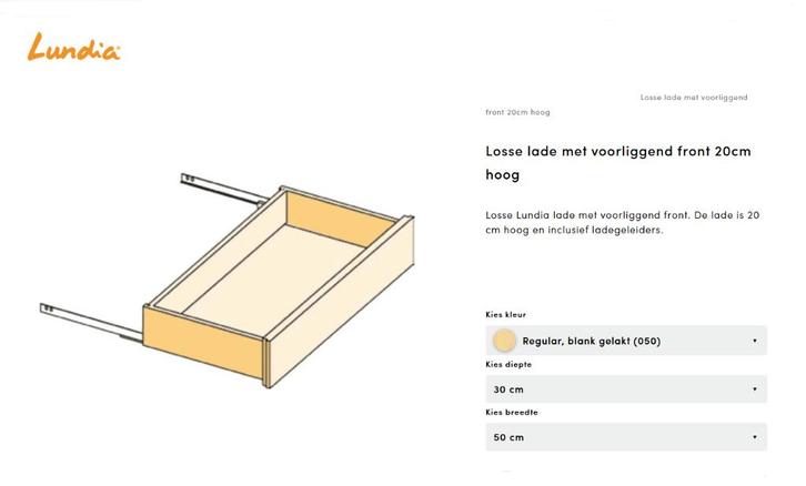 Lundia lade 50x30x20 regulier gelakt in zeer nette staat, Huis en Inrichting, Kasten | Overige, Gebruikt, Ophalen