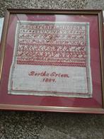 Antiek Merklap Bertha Griem 1884, Antiek en Kunst, Antiek | Kleden en Textiel, Ophalen of Verzenden