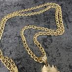 14k gouden ketting met leeuw hanger prachtig schakel, Ophalen of Verzenden, Nieuw, Goud