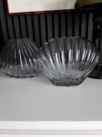 2 vazen glas, Ophalen of Verzenden, Blauw, Glas, Minder dan 50 cm