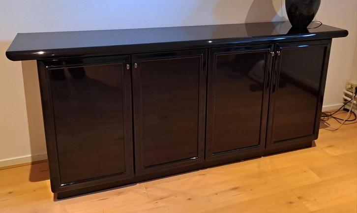 Dressoir hoogglans zwart, Huis en Inrichting, Kasten | Dressoirs, Gebruikt, 200 cm of meer, 25 tot 50 cm, Ophalen