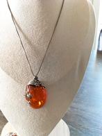 Prachtige oude zilveren set met Amber baren steen., Verzenden, Zilver, Hanger