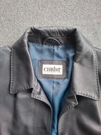 Leren jasje donkerblauw maat 42 mer CHRIST, Blauw, Maat 42/44 (L), Zo goed als nieuw, Jasje