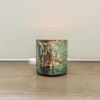 Pomax theelichthouder groen/blauw/metallic/goud Ø10 cm, Ophalen, Overige materialen, Zo goed als nieuw, Groen