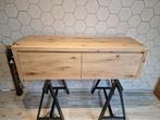 Aanbieding! Eiken houten baadmeubel met 2 waskommen 140cm, 100 tot 150 cm, Nieuw, Ophalen of Verzenden, Minder dan 100 cm