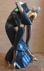 Stijldansen beeld paar  goud platina aardewerk dansen dans, Antiek en Kunst, Kunst | Beelden en Houtsnijwerken, Ophalen