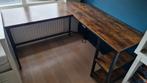 L-vormig Hoekbureau Industrieel Design, Huis en Inrichting, Bureaus, Ophalen, Zo goed als nieuw, Bureau