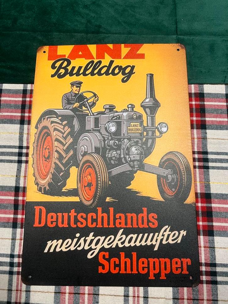 Wandplaat Lanz Bulldog Tractor, Antiek en Kunst, Antiek | Wandborden en Tegels, Ophalen of Verzenden