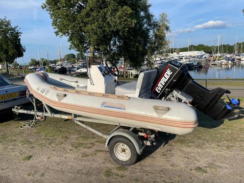 Rib en Evinrude 50 pk en Trailer, Watersport en Boten, Overige Watersport en Boten, Gebruikt, Ophalen of Verzenden