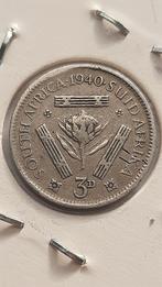 3 Pence 1940 Zuid Afrika - Zilver 0.800 - Oplage: 4.887.000., Ophalen of Verzenden, Zuid-Afrika, Zilver