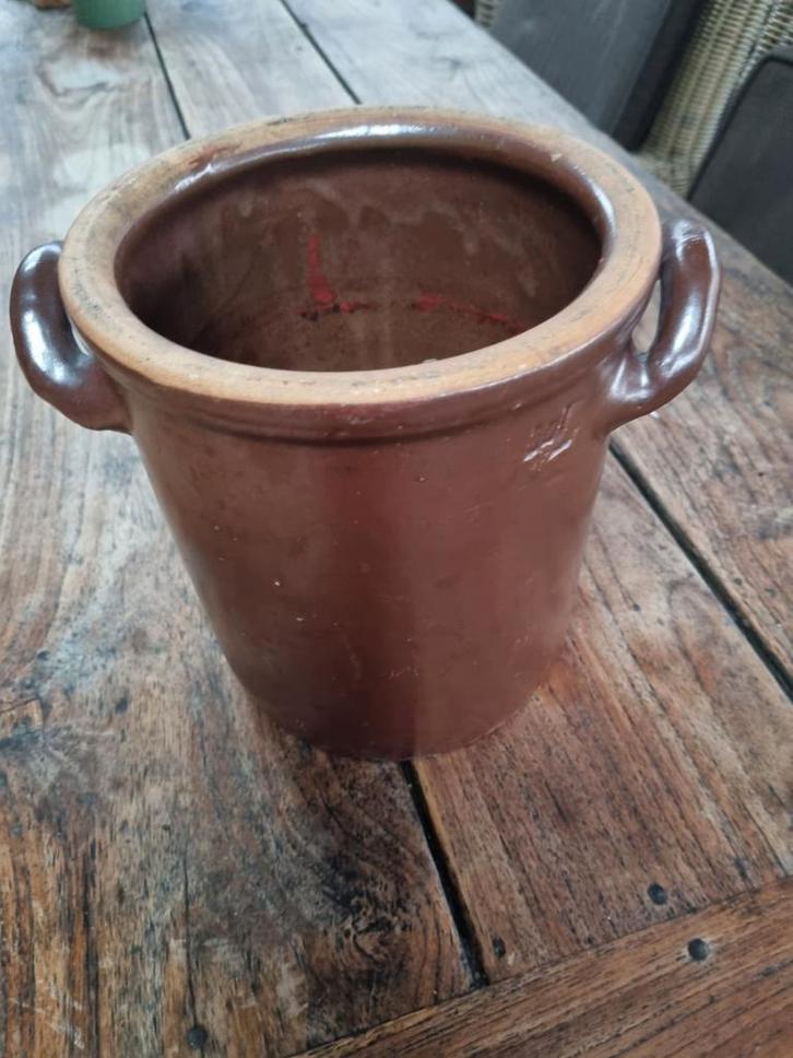 Oude aardewerk pot met oren, Antiek en Kunst, Antiek | Keramiek en Aardewerk, Ophalen of Verzenden