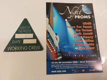 UB40 BACKSTAGE PASS + promo folder Night of the Proms 2006 beschikbaar voor biedingen