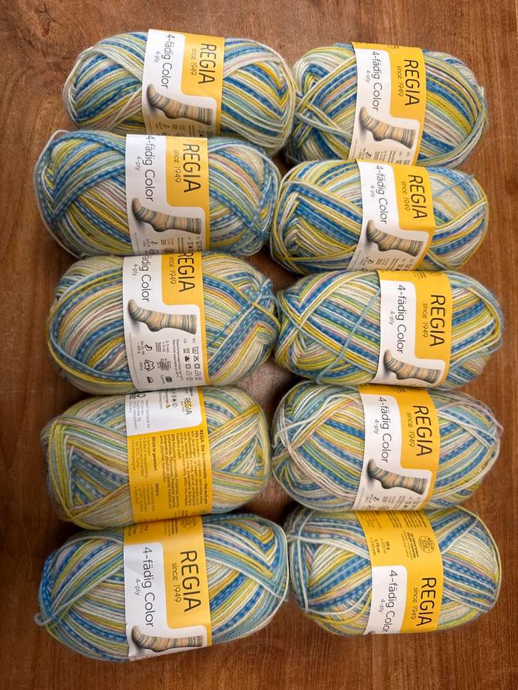 Regia 4-fädig Color Wol - 10 Bollen, Hobby en Vrije tijd, Breien en Haken, Nieuw, Breien of Haken, Wol of Garen, Ophalen of Verzenden