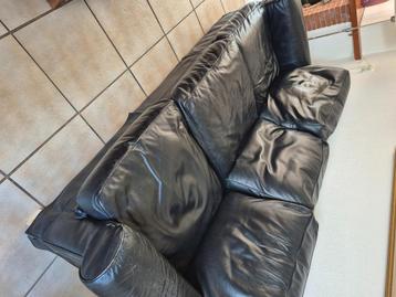 Bank zwart leer