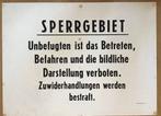 DDR Waarschuwingsbord Sperrgebiet - Zeldzaam!, Verzamelen, 1960 tot 1980, Gebruikt, Ophalen of Verzenden, Prent