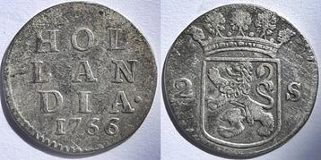 Dubbele wapenstuiver Holland 1766 beschikbaar voor biedingen
