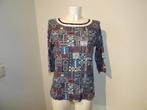 Marccain shirt aparte print koele kleuren combinatie N5