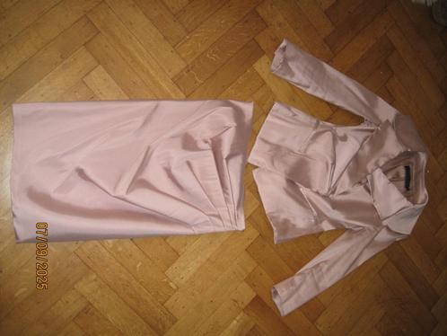 Donna Karan oudroze asymmetrische rok + jasje maat M, Kleding | Dames, Rokken, Gedragen, Maat 38/40 (M), Roze, Boven de knie, Ophalen of Verzenden