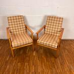 Set/2 DDR easy chairs, jaren 60, Ophalen of Verzenden, Zo goed als nieuw, 75 tot 100 cm, Stof