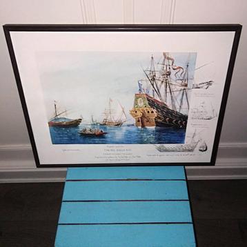 Ingelijste maritieme prent Fin del Siglo XVI - Monleon beschikbaar voor biedingen