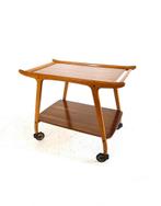 Vintage Deense teakhouten trolley ‘60, 50 tot 100 cm, Teakhout, Ophalen of Verzenden, Zo goed als nieuw