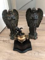 2 mooie engelen en engel op sokkel, Antiek en Kunst, Ophalen of Verzenden