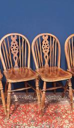 Set van 2 Engelse wheelchair stoelen, windsor chairs, Huis en Inrichting, Stoelen, Gebruikt, Bruin, Vintage, Ophalen of Verzenden