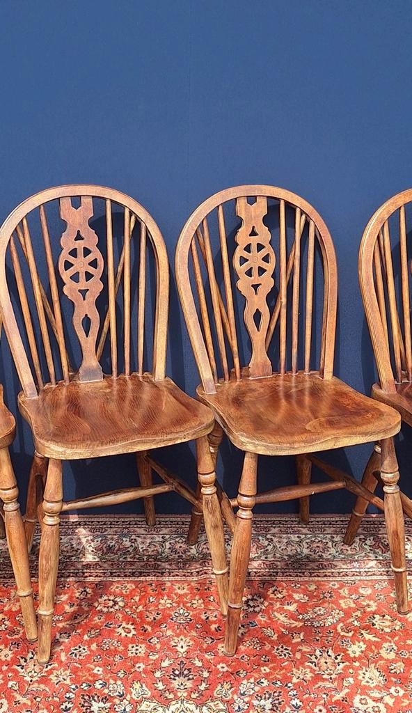 Set van 2 Engelse wheelchair stoelen, windsor chairs, Huis en Inrichting, Stoelen, Gebruikt, Twee, Hout, Bruin, Ophalen of Verzenden