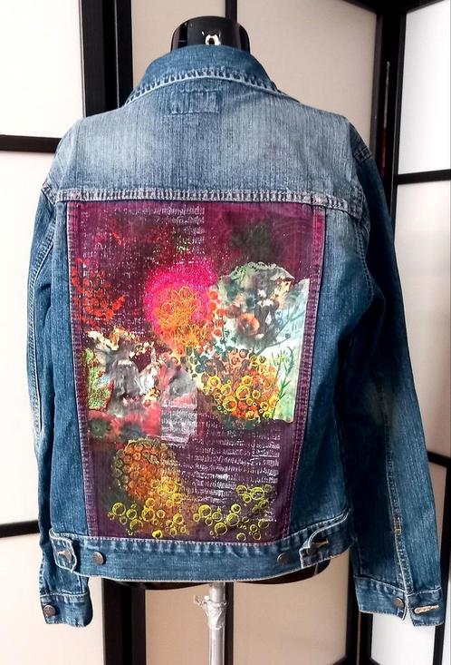Spijkerjack waar geen 2e van bestaat. Uniek & handpainted, Kleding | Dames, Jassen | Zomer, Nieuw, Blauw, Verzenden