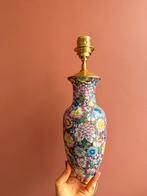 Chinese vaas-lapenvoet met bloemen 37 cm, Huis en Inrichting, Lampen | Tafellampen, Ophalen of Verzenden, Nieuw, Stof, Minder dan 50 cm