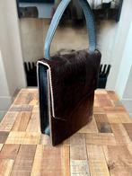 Leren Handtas koeienhuid  leer Bruin/wit Uniek, Ophalen of Verzenden, Zo goed als nieuw, Bruin, Handtas
