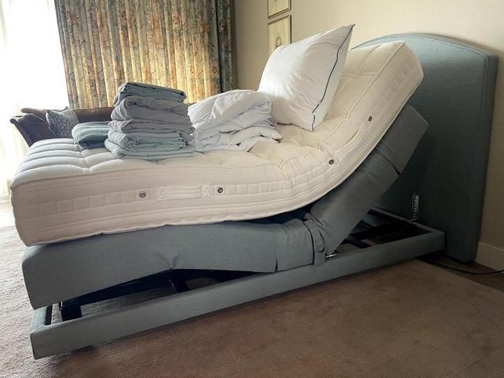 Elektrische boxspring (120 x 200), Huis en Inrichting, Slaapkamer | Boxsprings, Gebruikt, 120 cm, 200 cm, Eenpersoons, Groen, Ophalen