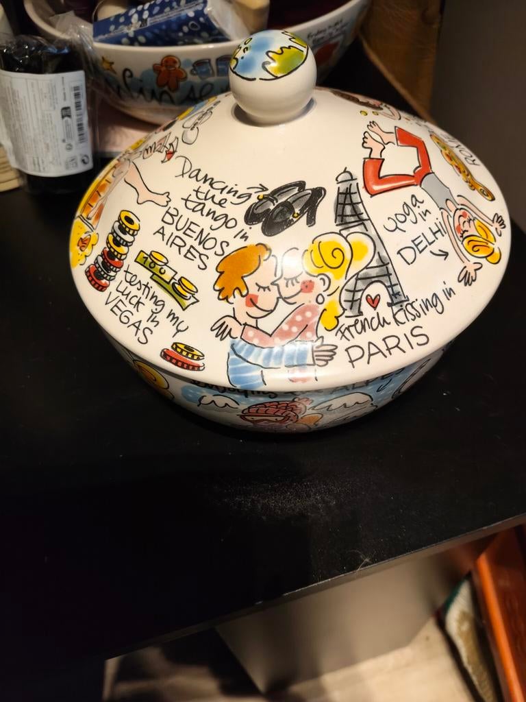 Blond Amsterdam dekschaal wereld, Blond Amsterdam, Ophalen of Verzenden, Aardewerk, Schaal of Schalen