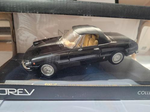 Alfa Spider 105 serie Zwart, Hobby en Vrije tijd, Modelauto's | 1:18, Nieuw, Auto, Norev, Ophalen of Verzenden