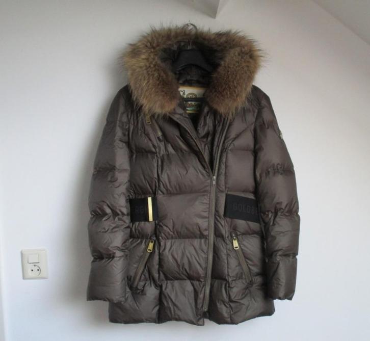 Nr.28: Mooie gebruikte Goldbergh jas in maat 36. De jas is i, Kleding | Dames, Jassen | Winter, Gedragen, Maat 36 (S), Bruin, Ophalen of Verzenden