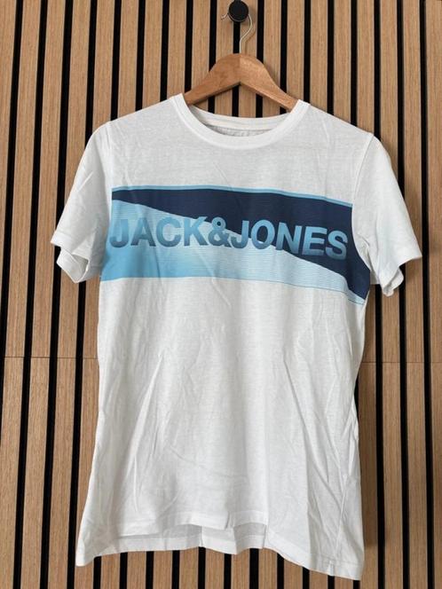 Jack & Jones heren t-shirt S – wit met logo, Kleding | Heren, T-shirts, Gedragen, Maat 46 (S) of kleiner, Wit, Verzenden