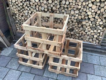 Houten decoratie kratten 3 st beschikbaar voor biedingen