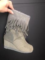 Laarzen met echt vacht suède franje sleehak NIEUW LFA, Hoge laarzen, Overige kleuren, Nieuw, Ophalen of Verzenden