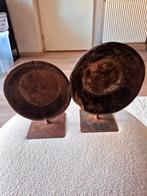 Set van 2 brocante ornament schalen op standaard, Ophalen of Verzenden, Gebruikt