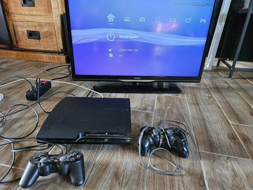 Playstation 3 console compleet, Spelcomputers en Games, Spelcomputers | Sony PlayStation 3, Gebruikt, Slim, Met 2 controllers