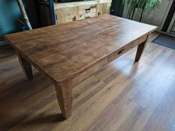 Vintage Teakhouten Salontafel met Lade beschikbaar voor biedingen