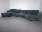 Ribstof U Hoekbank | GRATIS BEZORGING | Gereinigd, Hout, Hoekbank, 300 cm of meer, Ophalen of Verzenden