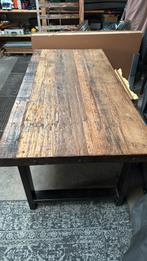 Eettafel Bassano- robuust met metalen onderstel, Huis en Inrichting, Tafels | Salontafels, Ophalen, Gebruikt, Stoer, robuust en industrieel (poten)