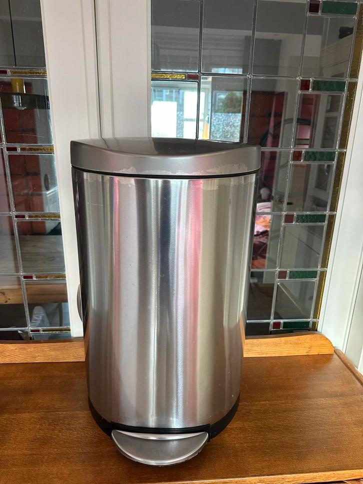 Simple Human Pedaalemmer 60L, Huis en Inrichting, Woonaccessoires | Prullenbakken, Zo goed als nieuw, Rvs, 50 tot 75 cm, 40 liter of meer
