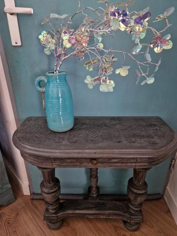 Vintage Bijzettafel met Lade - gerestyled  beschikbaar voor biedingen