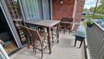 Hoge tuinset - 6 barstoelen - Polyrotan/Hout - Compact, Tuin en Terras, Tuinsets en Loungesets, Gebruikt, Stoel, Hout, Ophalen