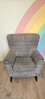 Vintage Grijze Fauteuil, Huis en Inrichting, Fauteuils, Ophalen, Hout, Gebruikt, Vintage